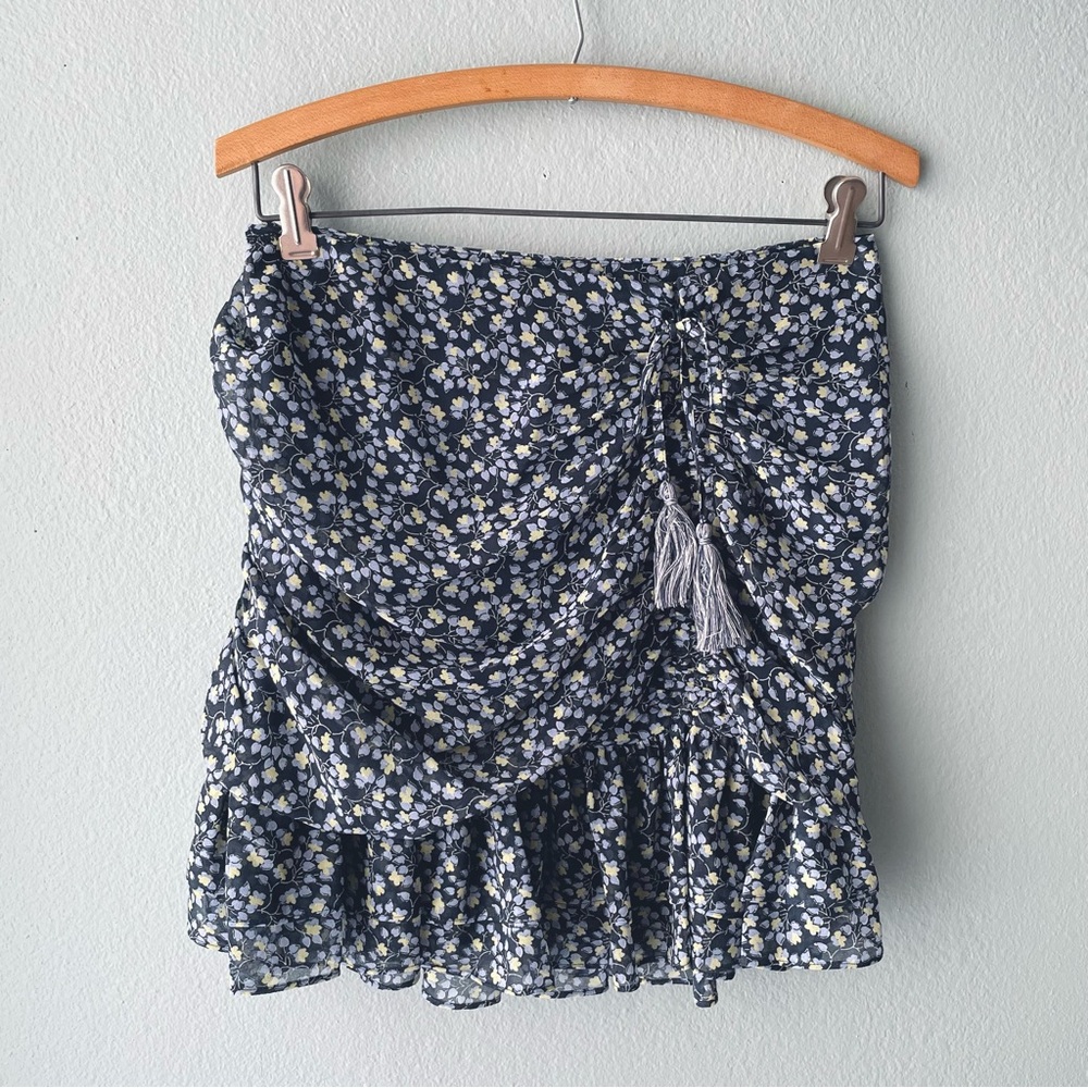 🌱5/$25🌱 1. State | Blue Floral Ruffle Mini Skirt